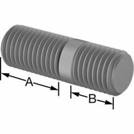 BSC PREFERRED Threaded on Both Ends Stud Steel M24 x 3 mm Size 40 mm and 24 mm Thread Length 74 mm Long 5580N195